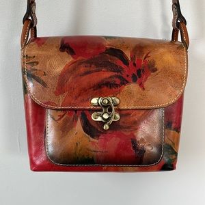 PATRICIA NASH Leandra Floral Leather Flap Crossbody Bag Purse Swing Lock